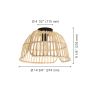 Glyneath Ceiling Light 1L, Black Finish With Wood Shade