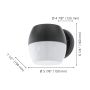 Applique murale LED Oncala, noire avec verre blanc
