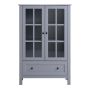Display Cabinet With Glass Doors- Grey