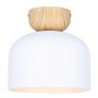 CALEB Matte White + Faux Wood Ceiling Light