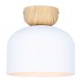 CALEB Matte White + Faux Wood Ceiling Light