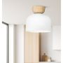 CALEB Matte White + Faux Wood Ceiling Light