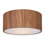 DEXTER Matte Black And Faux Wood Flushmount Light