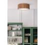 DEXTER Matte Black And Faux Wood Flushmount Light