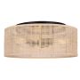 BELLAMY Natural Rattan/Matte Black Flushmount Light