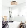 BELLAMY Natural Rattan/Matte Black Flushmount Light