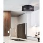BELLAMY Matte Black Rattan Flushmount Light