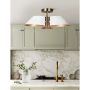 DAXTON Matte White + Gold Semi Flushmount Light