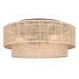 BELLAMY Natural Rattan/Matte Black Flushmount Light