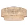 BELLAMY Natural Rattan/Matte Black Flushmount Light