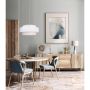 LANDRA White Fabric/Brushed Nickel Chandelier