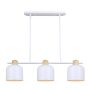 Caleb Matte White + Faux Wood Pendant