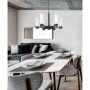 KRISTELLA Marble Glass/Matte Black Chandelier