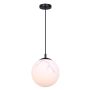 HALSEY Marble Glass/Matte Black Pendant Light