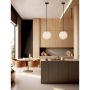HALSEY Marble Glass/Matte Black Pendant Light