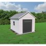 Porte de cabanon noire 5’ x 6’ avec fenêtre