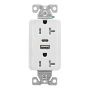 USB Type AC Duplex Receptacle 20A White