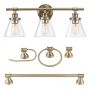 5 Piece Antique Brass Bath Set