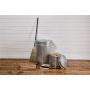 37L Galvanized Steel Trash Can With Lid