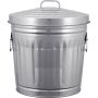 37L Galvanized Steel Trash Can With Lid