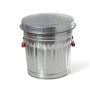 37L Galvanized Steel Trash Can With Lid