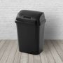 Poubelle à Couvercle Basculant 30L Noir