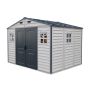 Duramax Woodside Plus Grey Vinyl Shed- 10.5' x 8'
