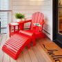 Recycled HDPE Adirondack Footstool - Red