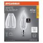 B10 Clear Dimmable White Filament LED Bulb Soft White