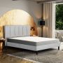 Ann Upholstered Bed Queen in Linen Stone
