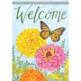 Grand drapeau d’été bienvenue au jardin