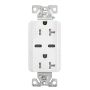 White 5.0A USB Type C Duplex Recep 20A 125V