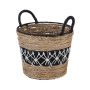 30cm Diameter Black And White Seagrass Basket With Handles