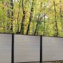 Vienna 6' x 6' Grey Woodgrain & Black Aluminum Fence Panel