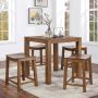 Brown Bar Height Table With 4 Barstools