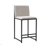 Tabouret de comptoir beige cadre noir - 2/paquet