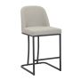 Grey Fabric Counter Stool with Black Metal Frame 2/Pack