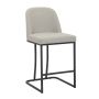 Grey Fabric Counter Stool with Black Metal Frame 2/Pack