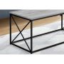 40"L Gray Coffee Table with Black Metal Legs