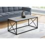 40"L Gray Coffee Table with Black Metal Legs