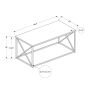 40"L Gray Coffee Table with Black Metal Legs