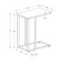 Table d’appoint grise 25" pieds métal noir