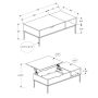 42"L Lift-Top Dark Taupe Coffee Table with Black Metal Legs