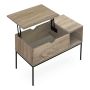 42"L Lift-Top Dark Taupe Coffee Table with Black Metal Legs
