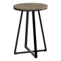 20"H Dark Taupe Accent Table with Black Metal Legs