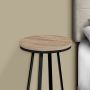 20"H Dark Taupe Accent Table with Black Metal Legs
