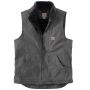 Loose Fit Sherpa-Lined Mock-Neck Vest Gravel