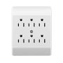 6-Outlet Grounding Adapter-White