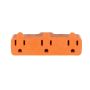 Heavy Duty Plug-In Triple Outlet Adapter-Orange