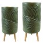 Pot Beryl Olive Green 8.5" and 10" Set of 2